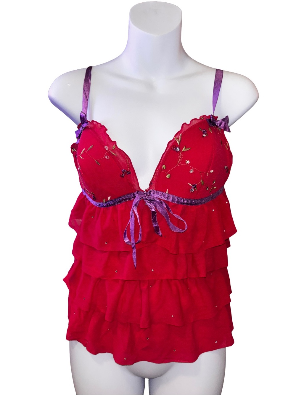 (3 for $30) Vintage Victoria’s Secret Sexy Little Things Ruffled Babydoll Top